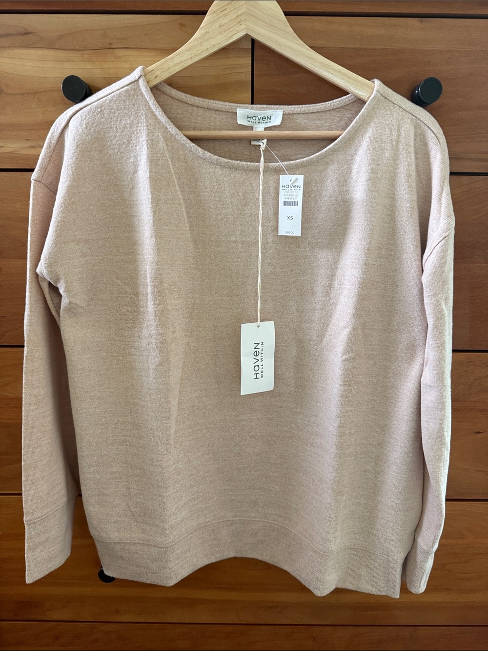 Haven + Bleu Light Blush Knit Pullover Sweatshirt